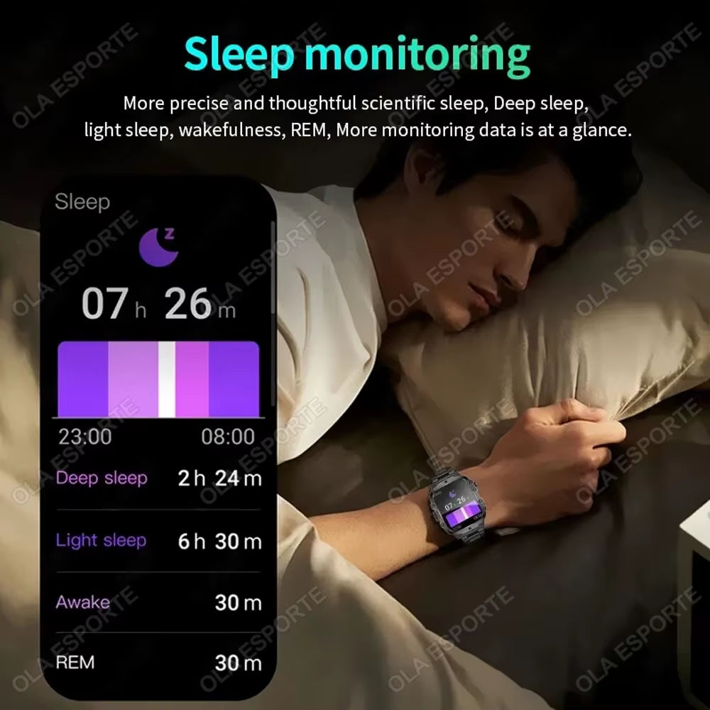 Original Men Smartwatch Flashlight Bluetooth Call Fitness Clock IP68 Waterproof Sports Men for Xiaomi Android Smart Watch 2024