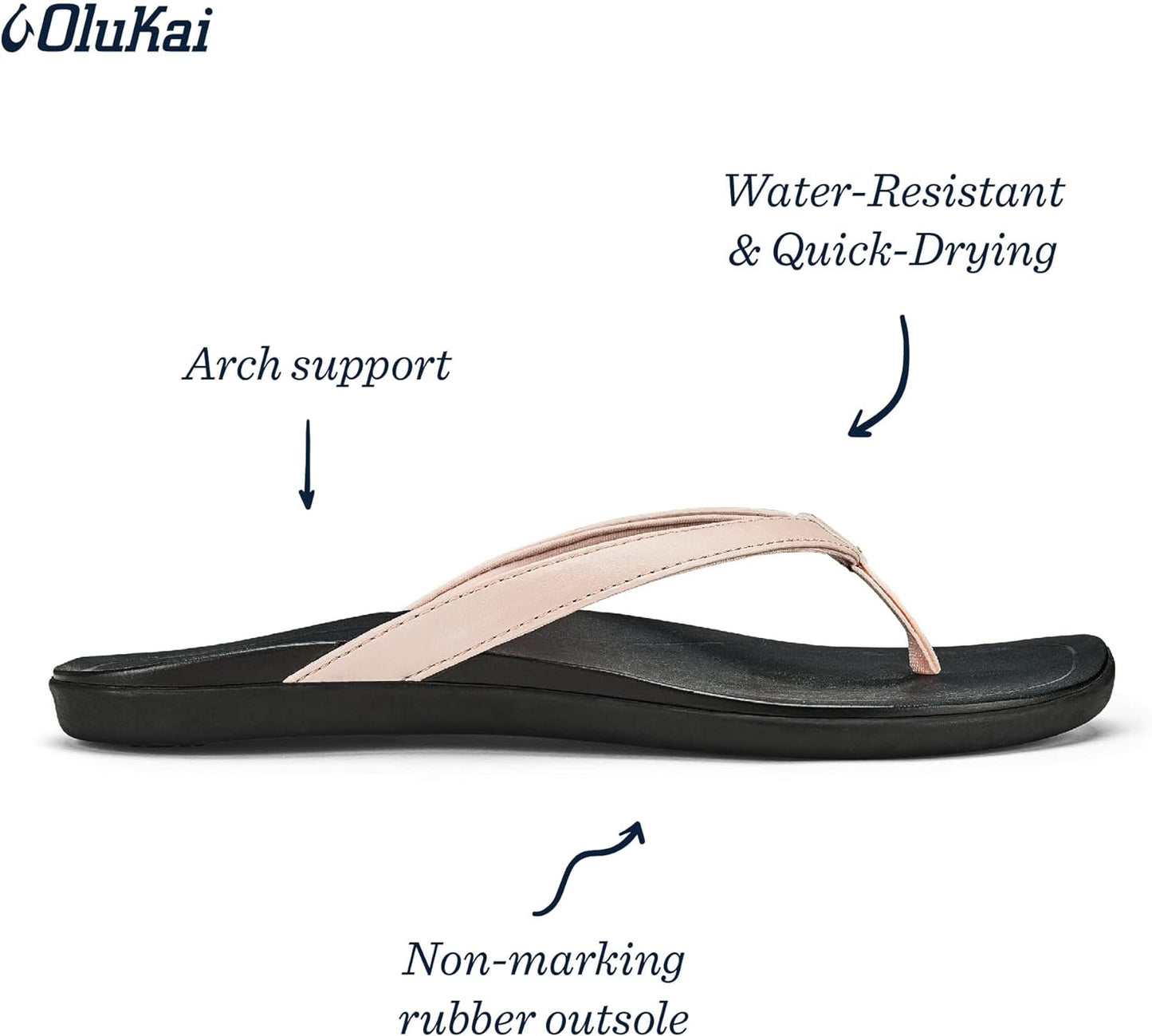 Ho'Opio Women'S Beach Sandals, Quick-Dry Flip-Flop Slides, Water Resistant & Modern Low Profile Design, All-Day Comfort Fit & Wet Grip Soles