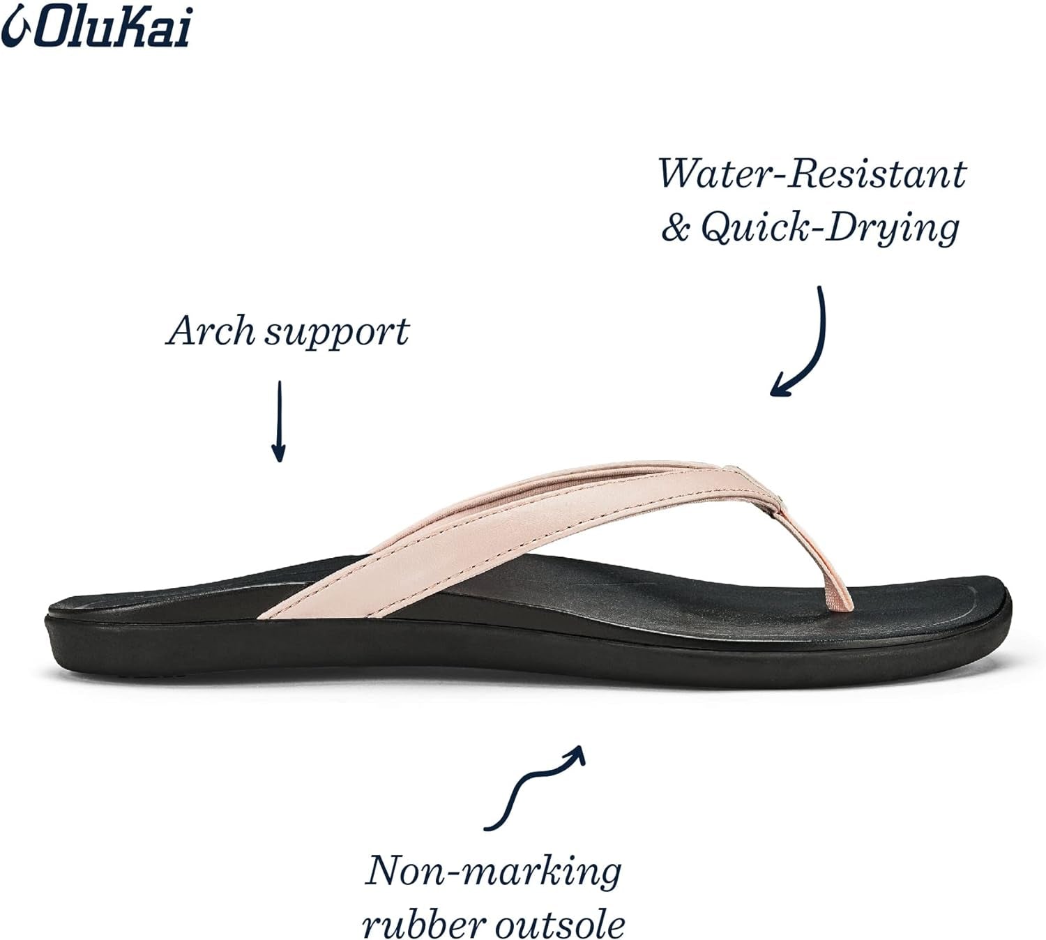 Ho'Opio Women'S Beach Sandals, Quick-Dry Flip-Flop Slides, Water Resistant & Modern Low Profile Design, All-Day Comfort Fit & Wet Grip Soles